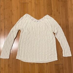 Lascasa for Venus open knit white  Sweater Top size small